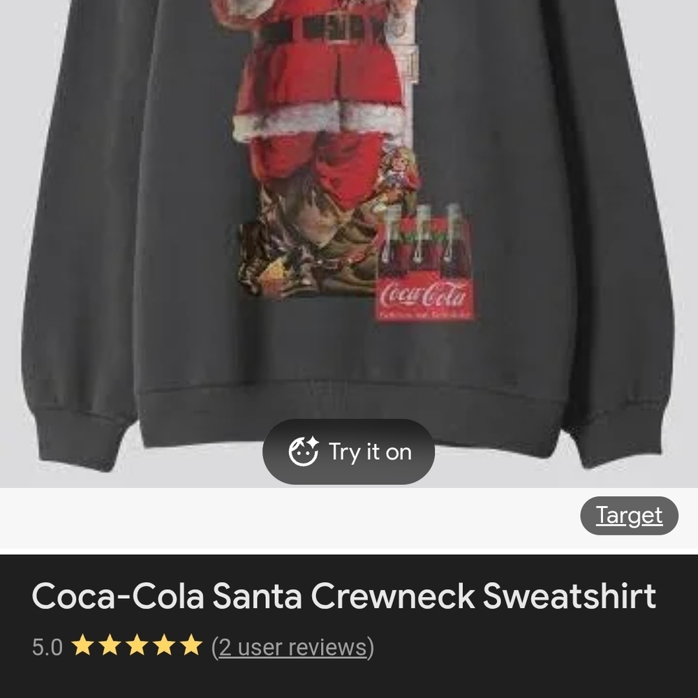 Coca Cola Santa Crewneck Sweater - Charcoal